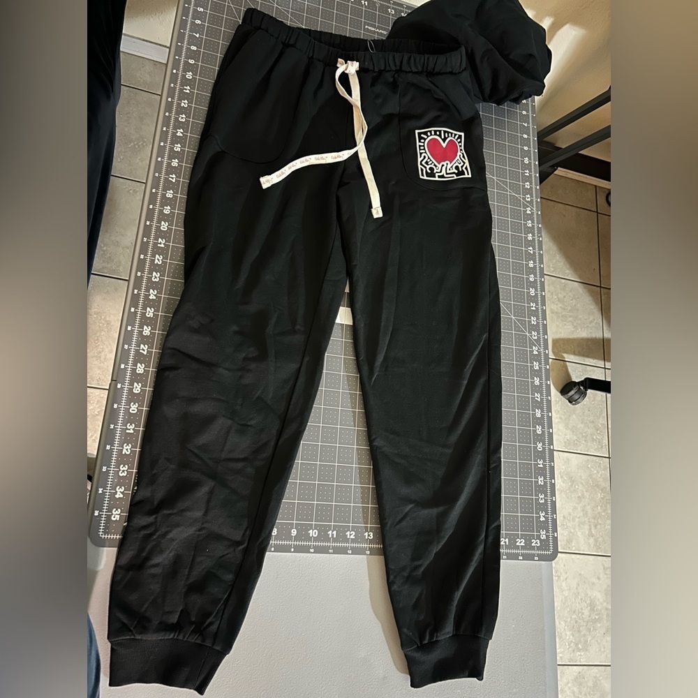 Heart Patch Black Joggers